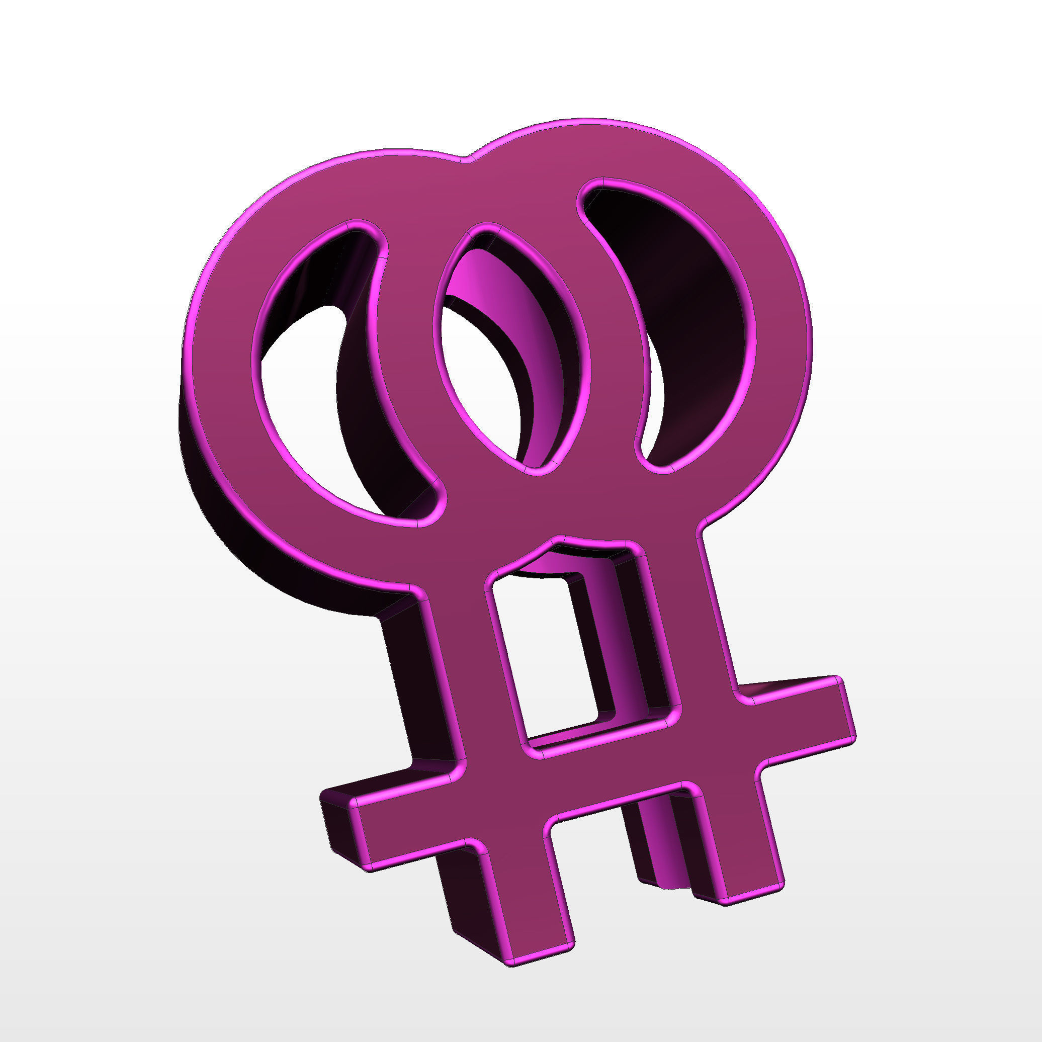 3D printed Lesbian Gender Symbol model 3D print model_7