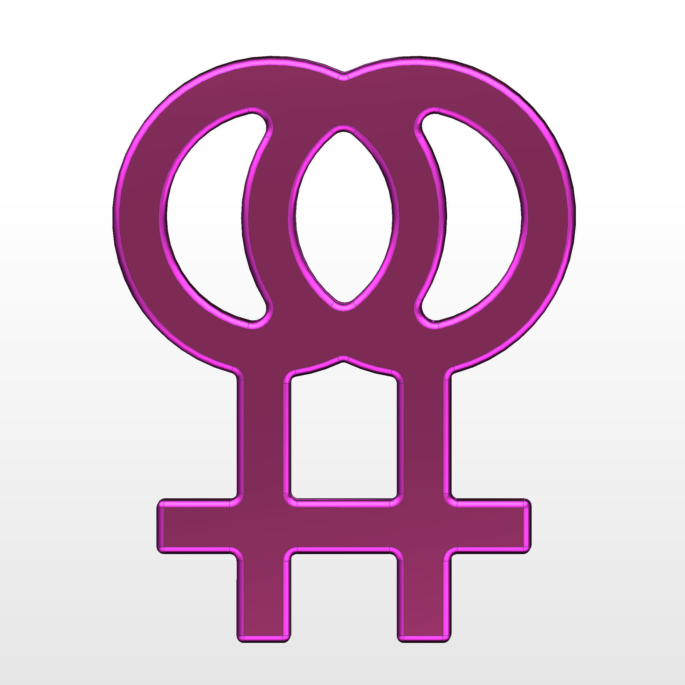 3D printed Lesbian Gender Symbol model 3D print model_8
