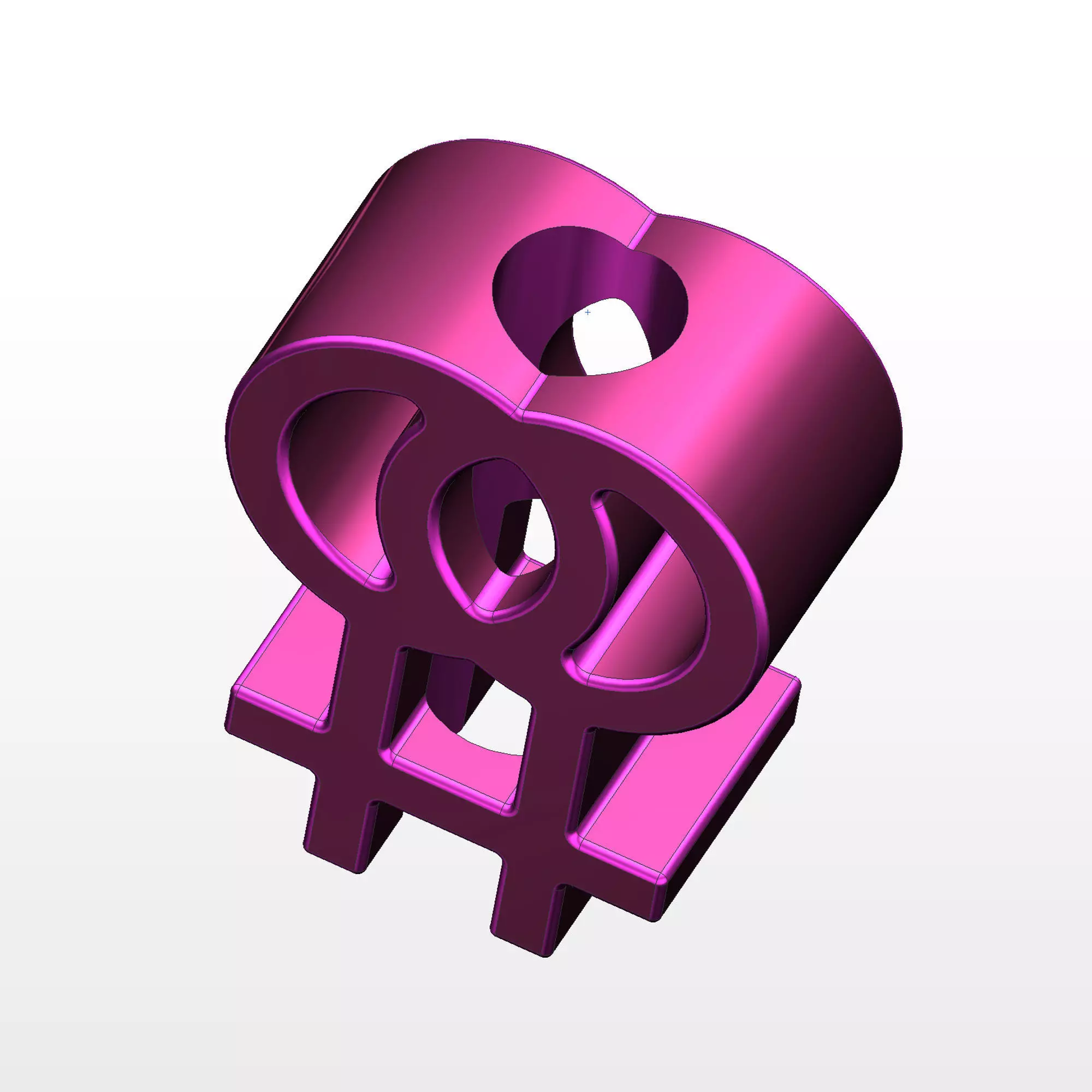 3D printed Lesbian Gender Symbol model 3D print model_0