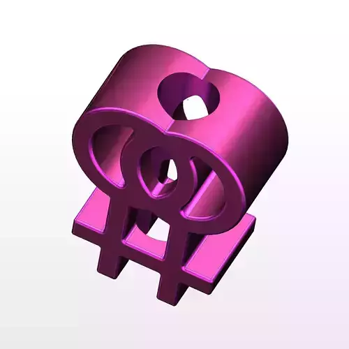 3D printed Lesbian Gender Symbol model 3D print model