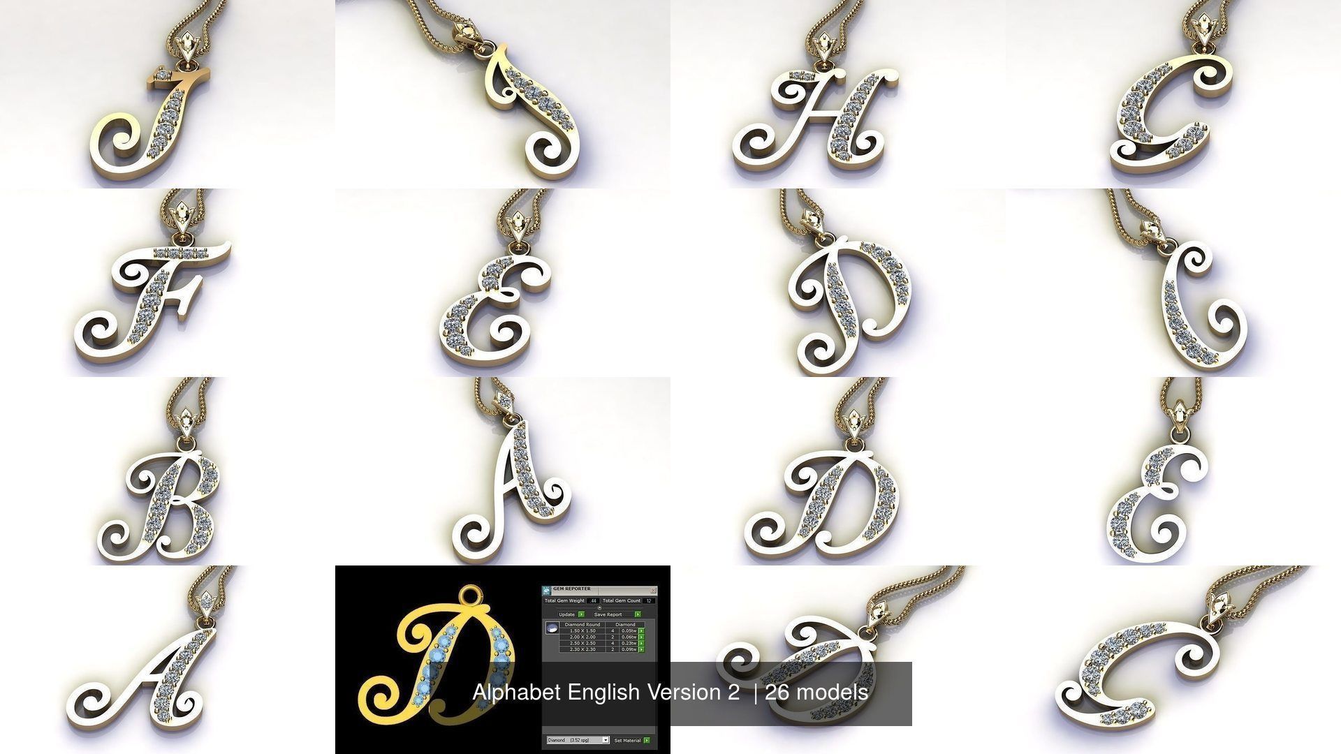 Alphabet English Version 2  3D Model Collection_3