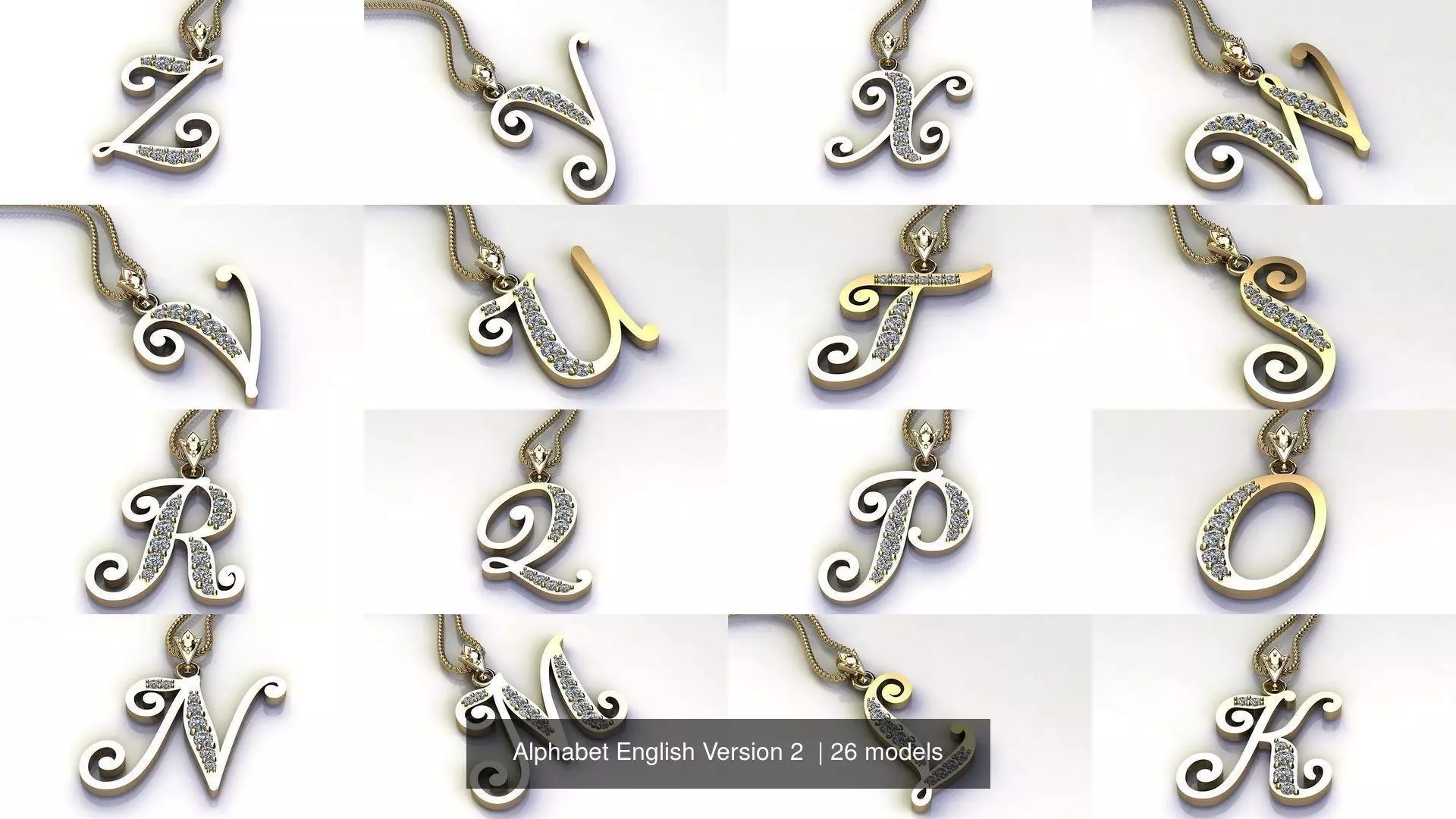 Alphabet English Version 2  3D Model Collection_0