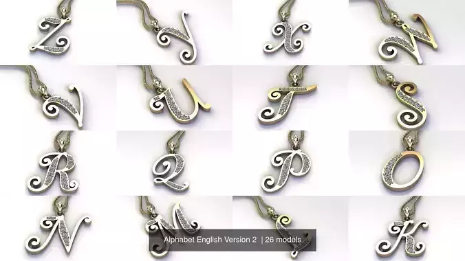 Alphabet English Version 2  3D Model Collection