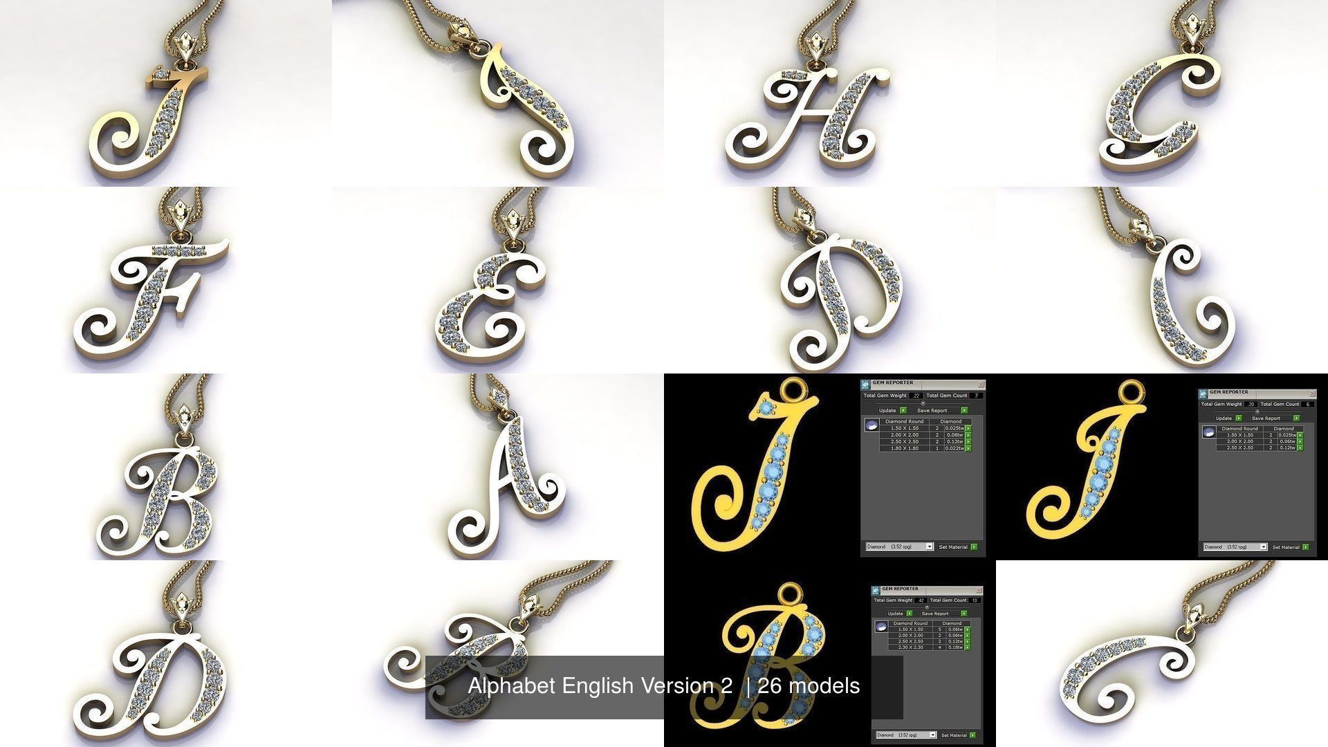 Alphabet English Version 2  3D Model Collection_2