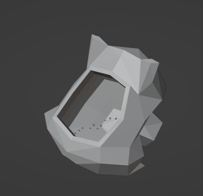 BULBASAUR LOW POLY PLANT POT 3D print model_1
