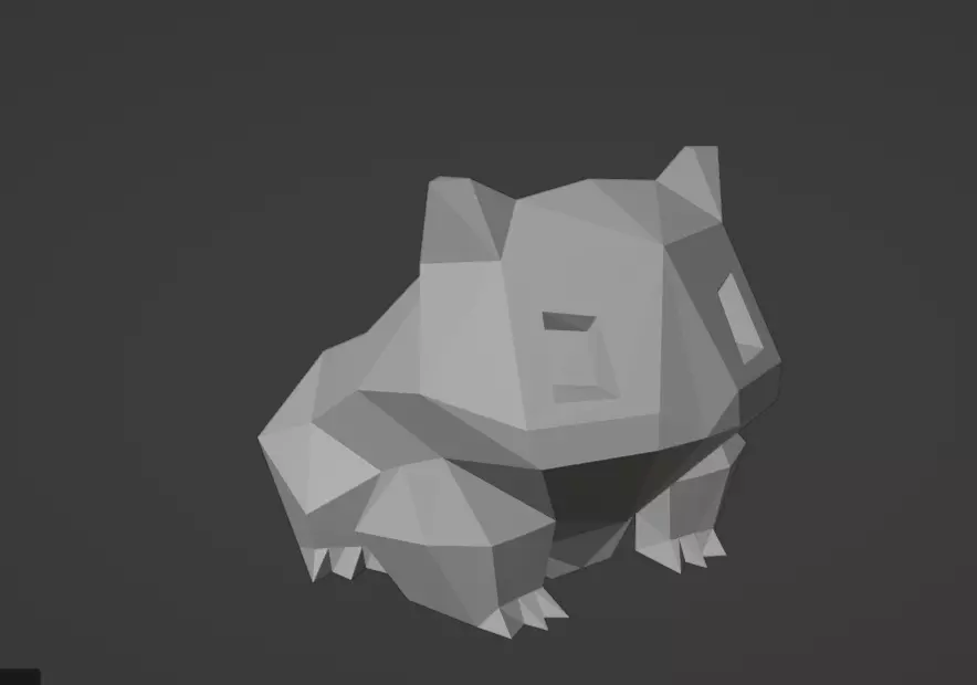 BULBASAUR LOW POLY PLANT POT 3D print model_0