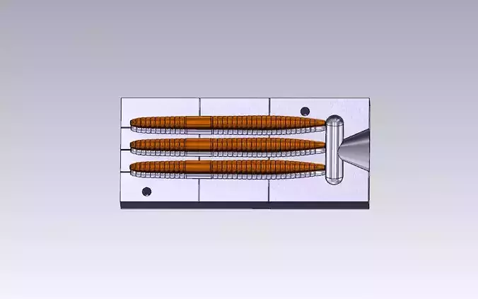  WORM LURE MOLD  3D print model