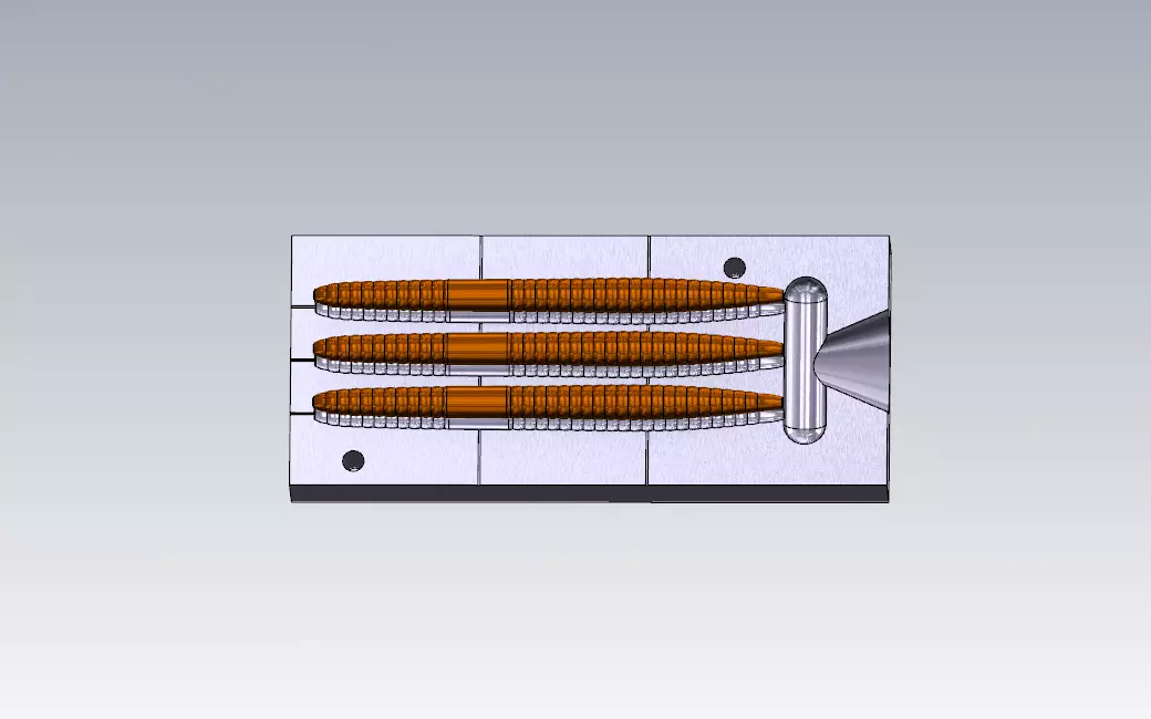  WORM LURE MOLD  3D print model_0