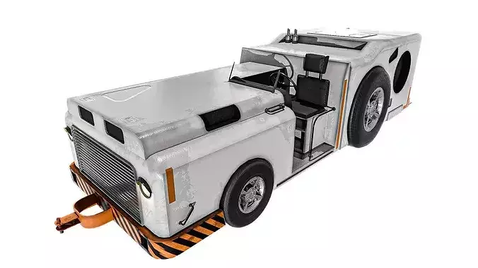 Baggage Tractor Low-poly 3D model 2