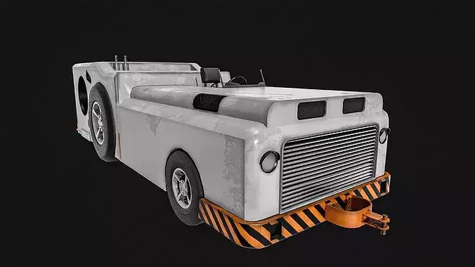 Baggage Tractor Low-poly 3D model 6