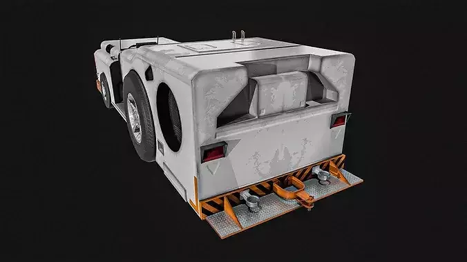 Baggage Tractor Low-poly 3D model 5
