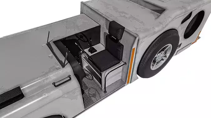 Baggage Tractor Low-poly 3D model 4