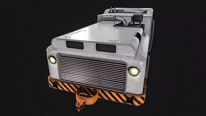 Baggage Tractor Low-poly 3D model 3