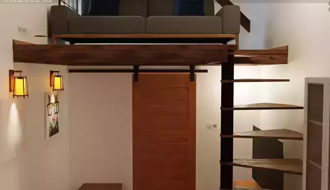 house with interior and furniture