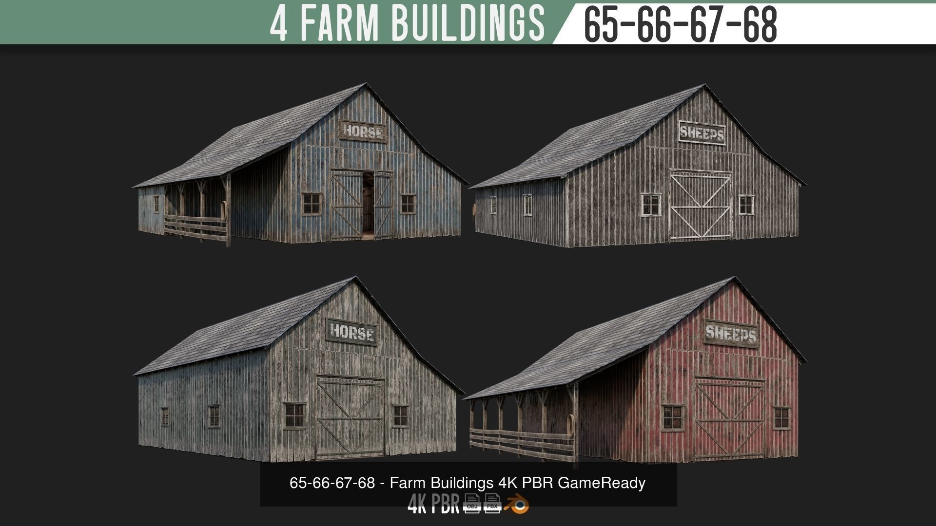 41-80 FARM BUILDINGS PACK 4K PBR Textures GameReady 3D Model Collection_23