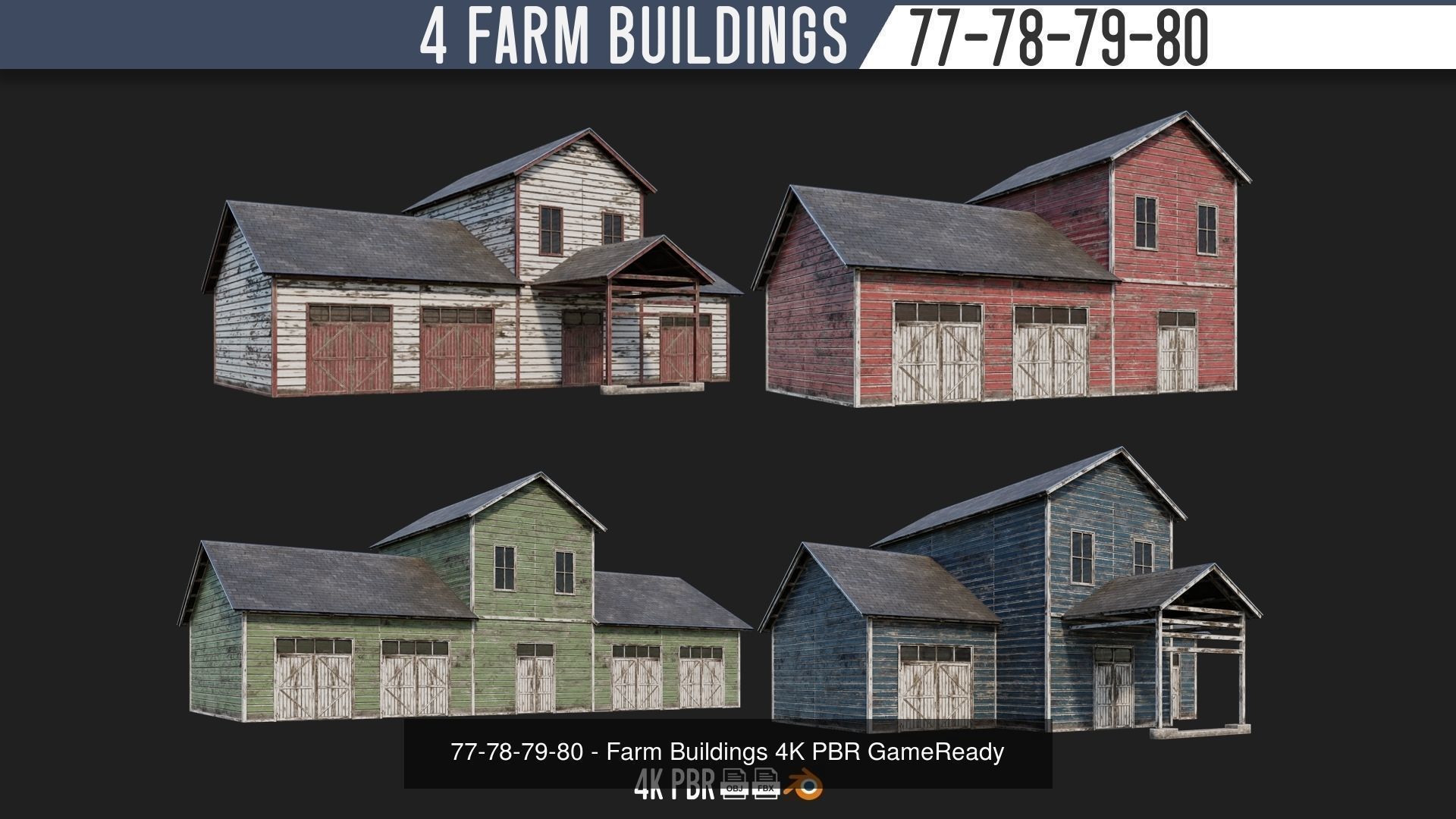 41-80 FARM BUILDINGS PACK 4K PBR Textures GameReady 3D Model Collection_26
