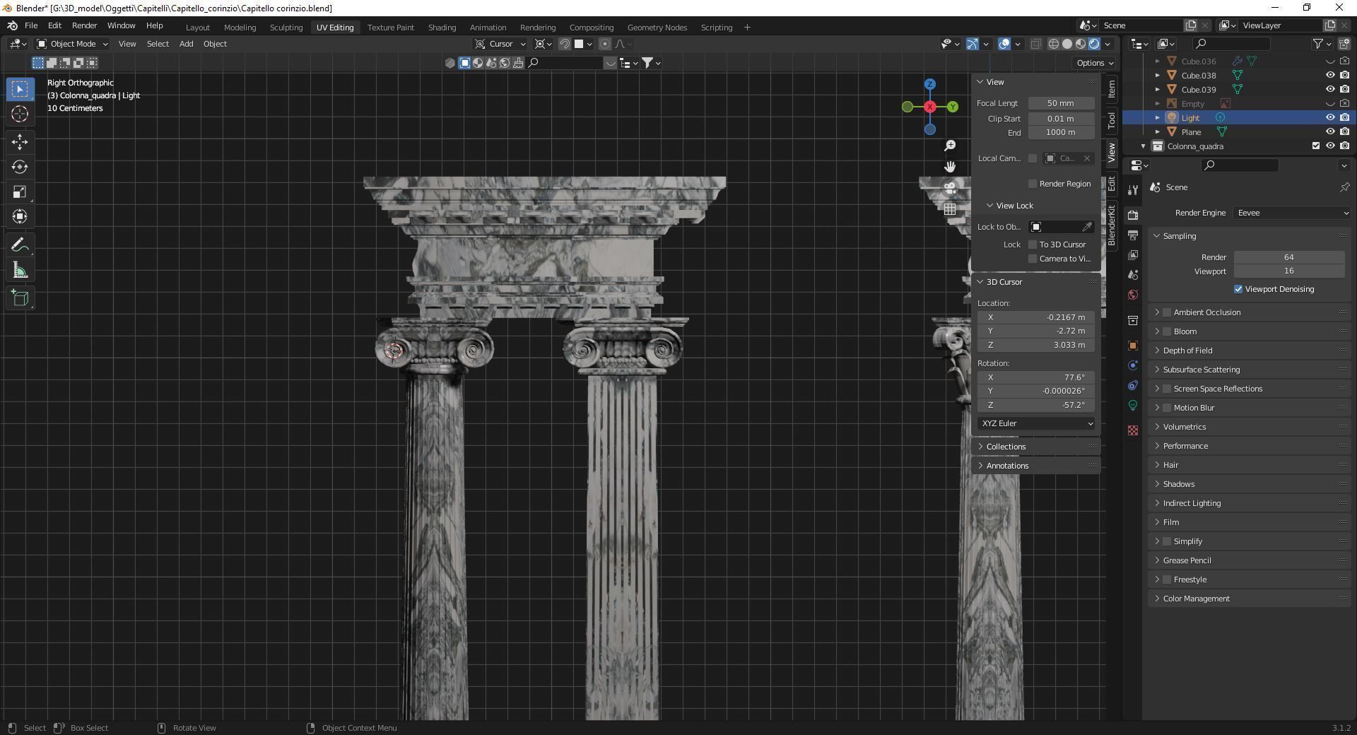 Columns in 5 styles  Game ready and printable Low-poly 3D model_3