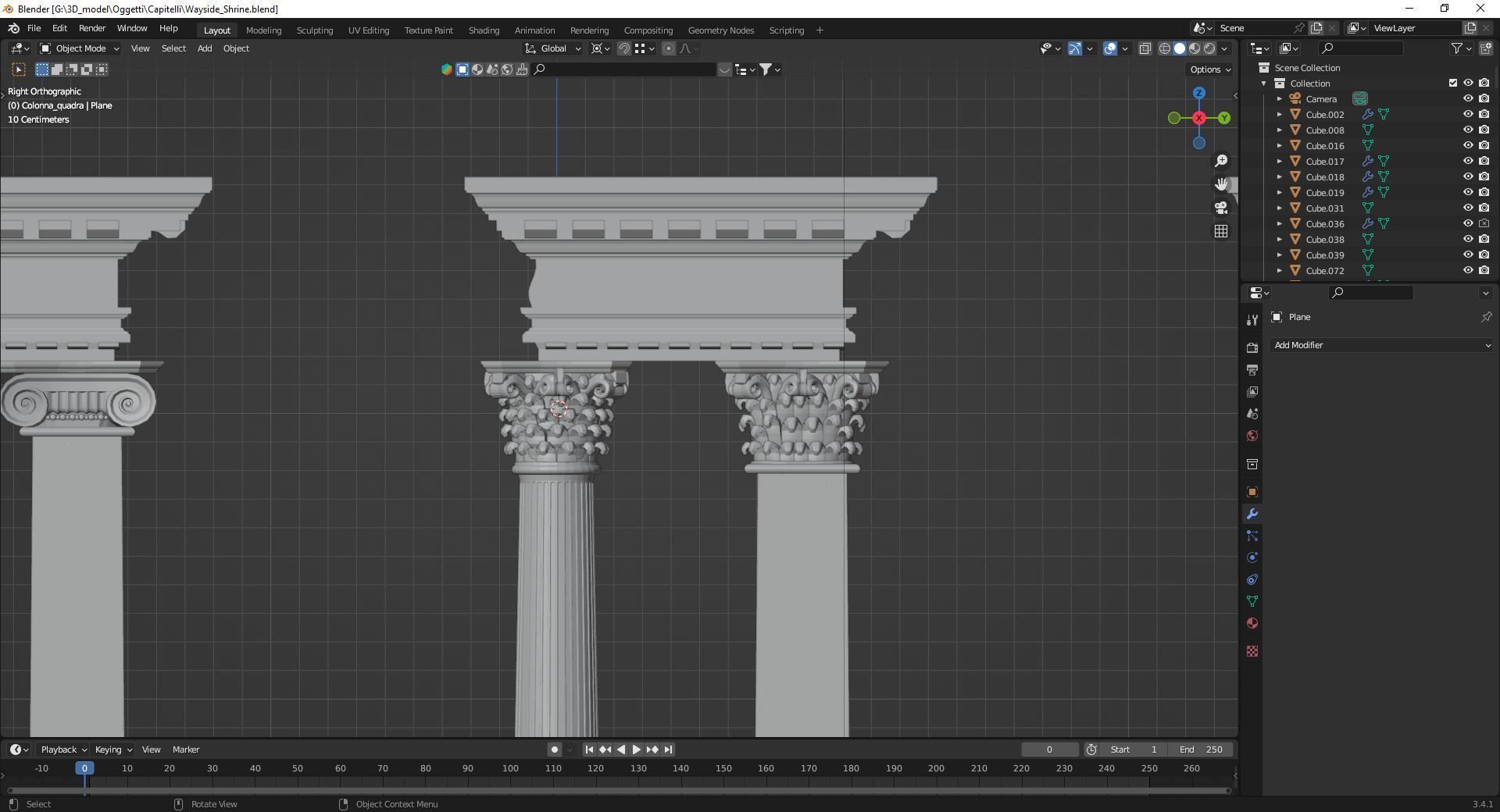 Columns in 5 styles  Game ready and printable Low-poly 3D model_14