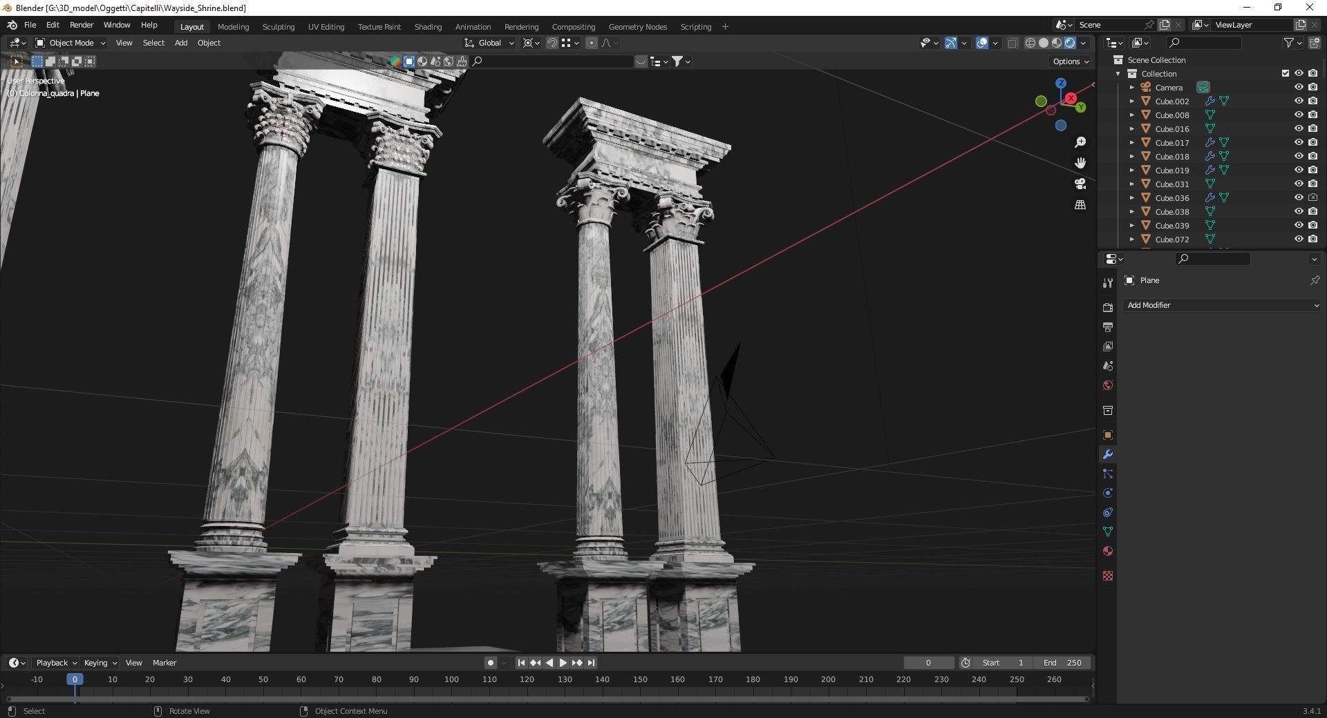 Columns in 5 styles  Game ready and printable Low-poly 3D model_8