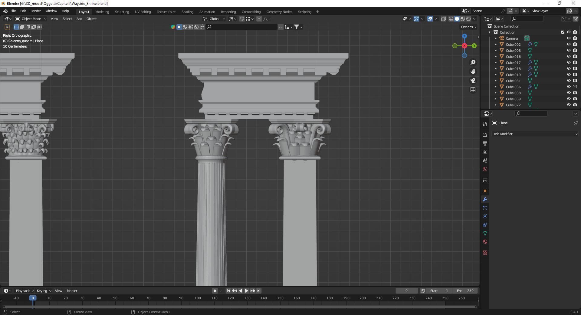 Columns in 5 styles  Game ready and printable Low-poly 3D model_7