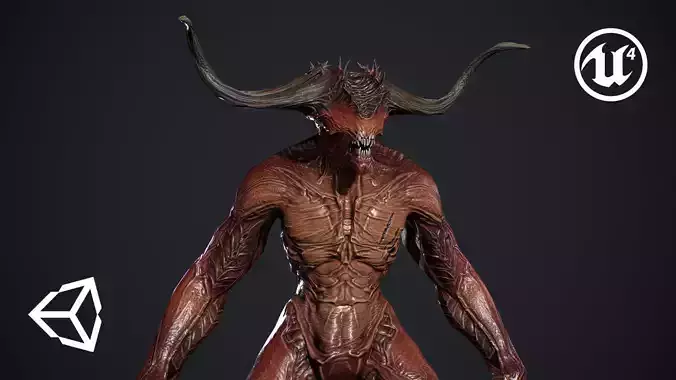 Demon Character Low-poly 3D model