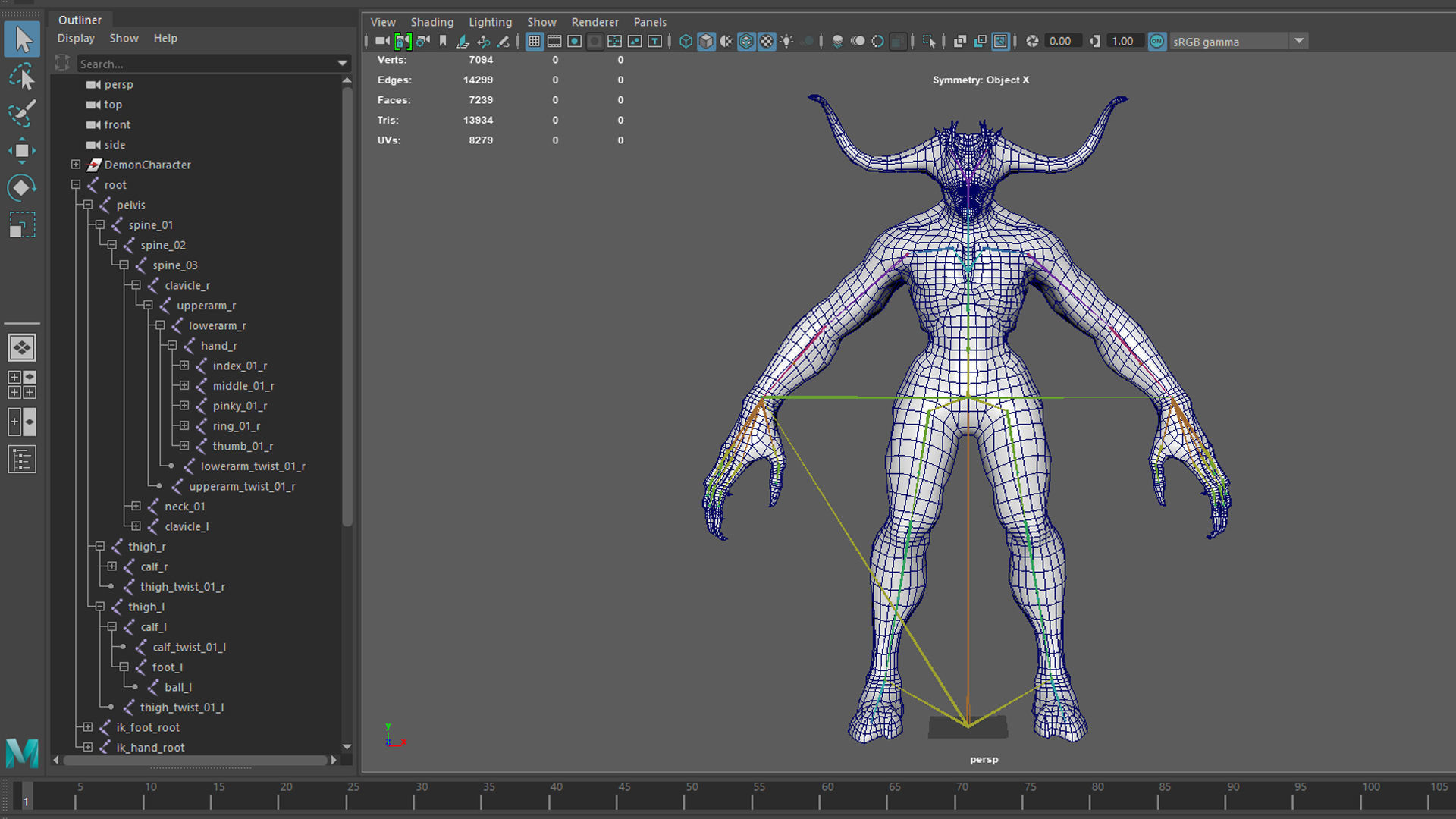 Demon Character Low-poly 3D model_29