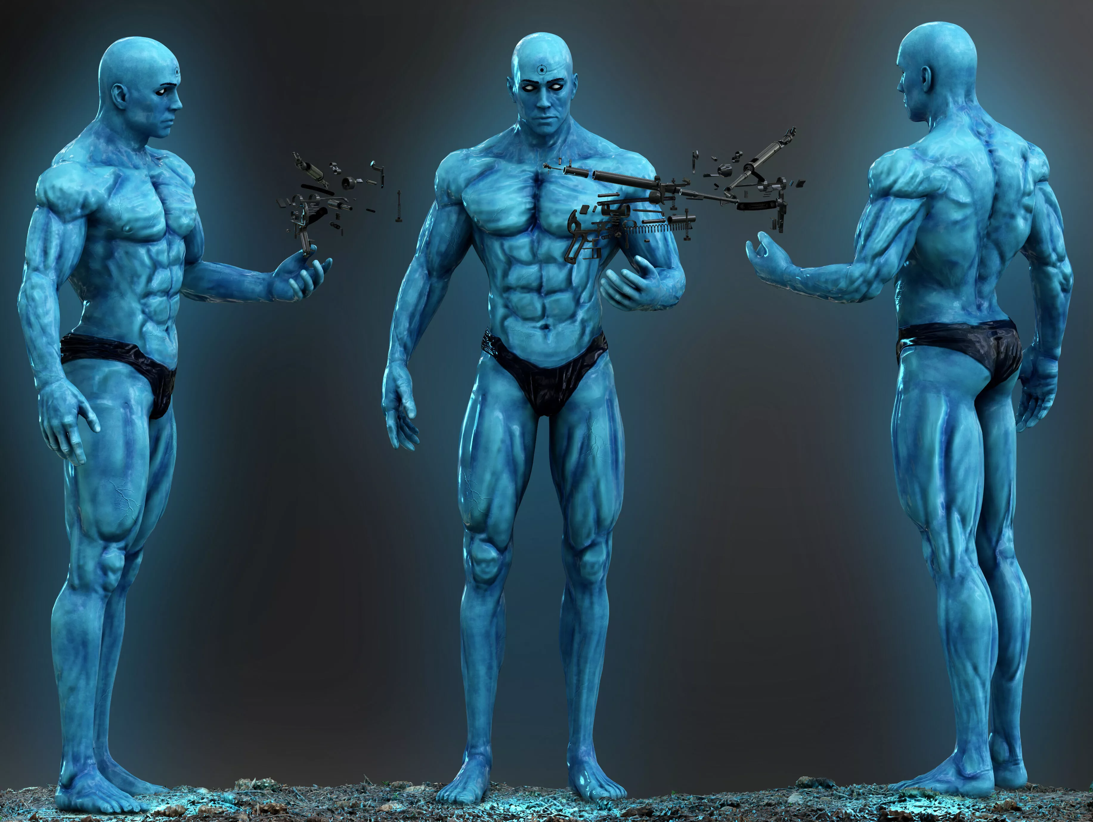 Dr Manhattan Low-poly 3D model