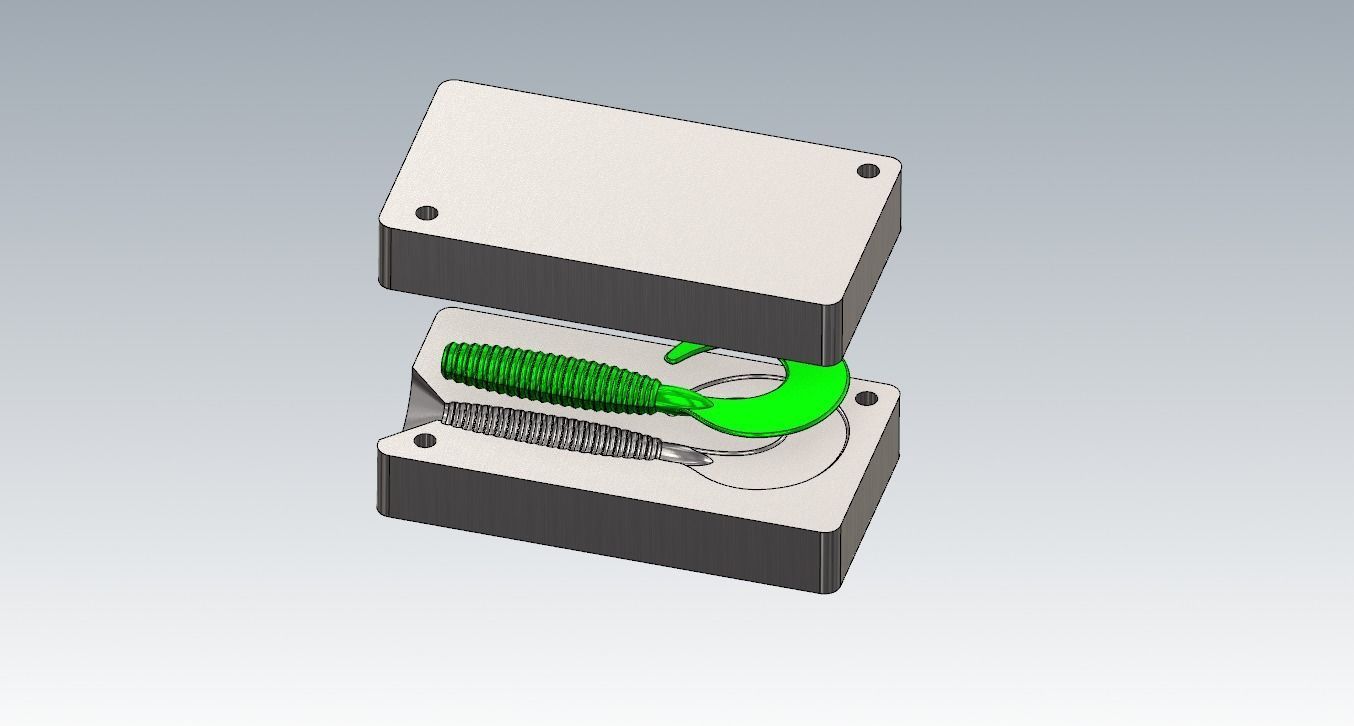 SOFT BAIT TWISTER LURE MOLD DESIGN 3D print model_2