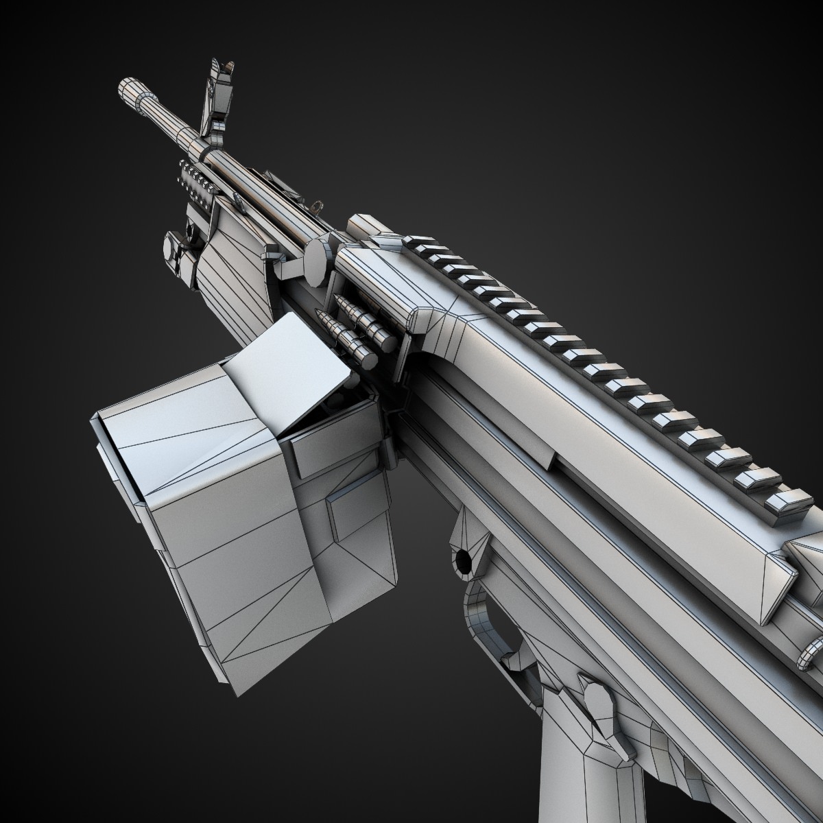 MG4 Machine Gun Low-poly 3D model_8