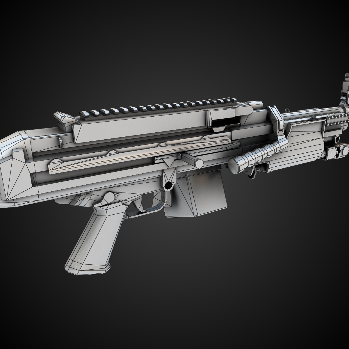 MG4 Machine Gun Low-poly 3D model_7