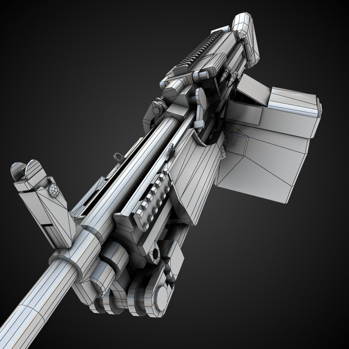 MG4 Machine Gun Low-poly 3D model_9