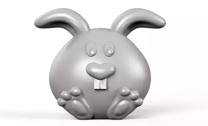 Easter Bunny cute 3D printable obj and stl files 