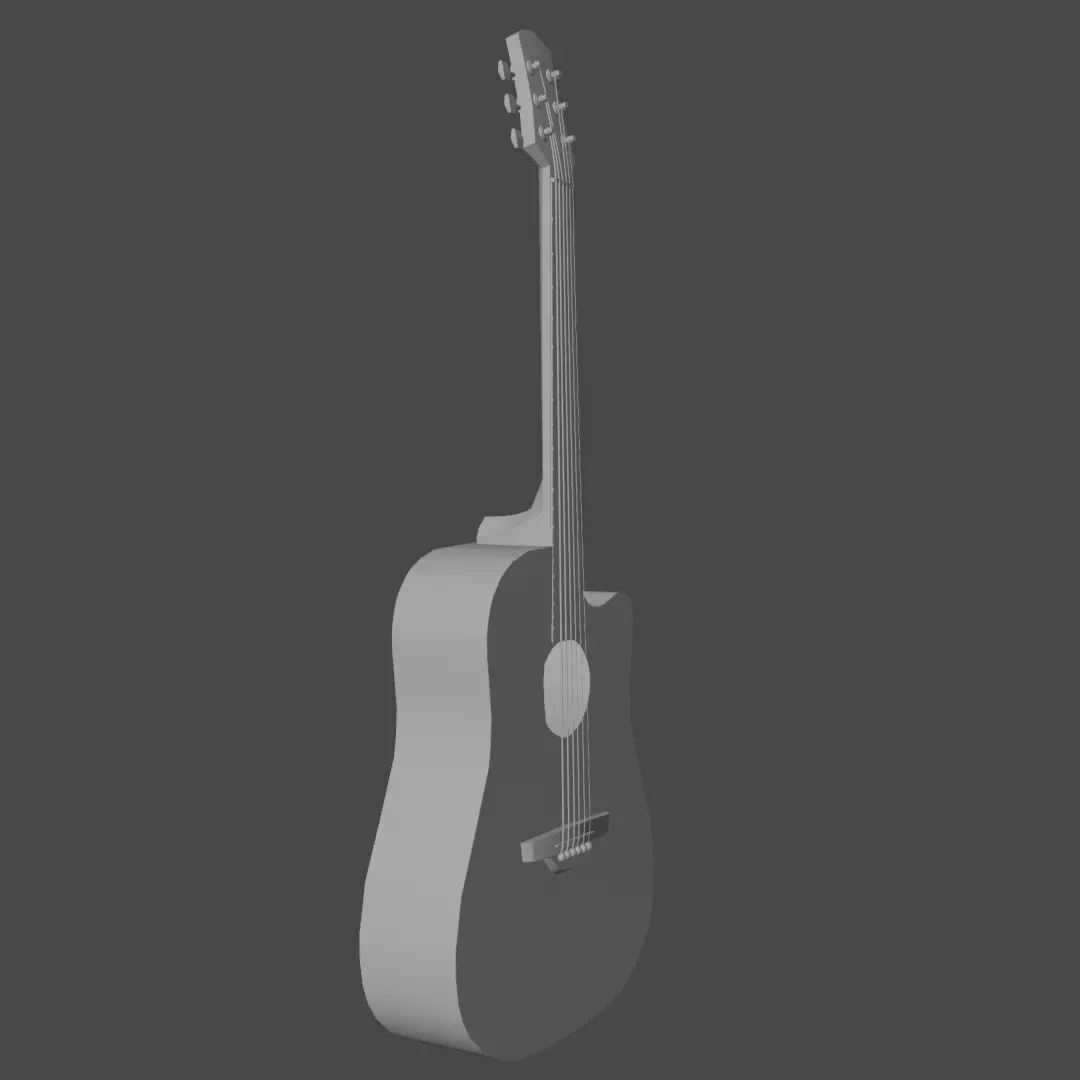 acoustic guitar low-poly Free low-poly 3D model