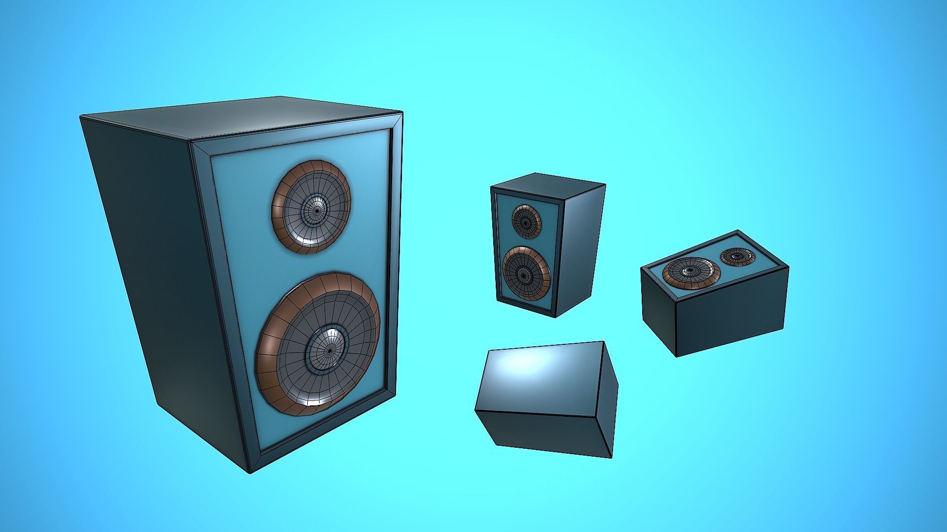 SPEAKER CARTOON STYLIZED Low-poly 3D model_2