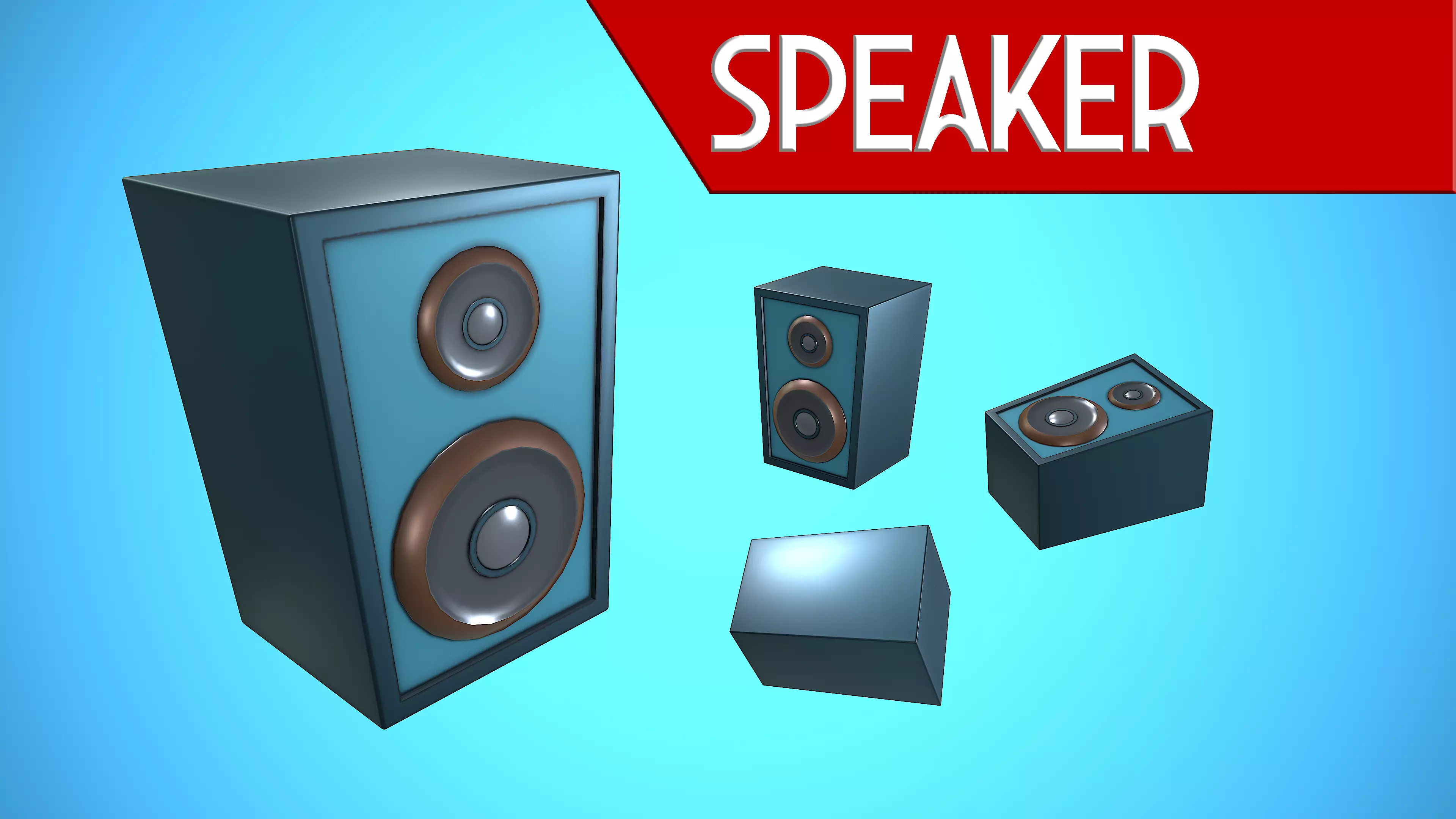 SPEAKER CARTOON STYLIZED Low-poly 3D model_0