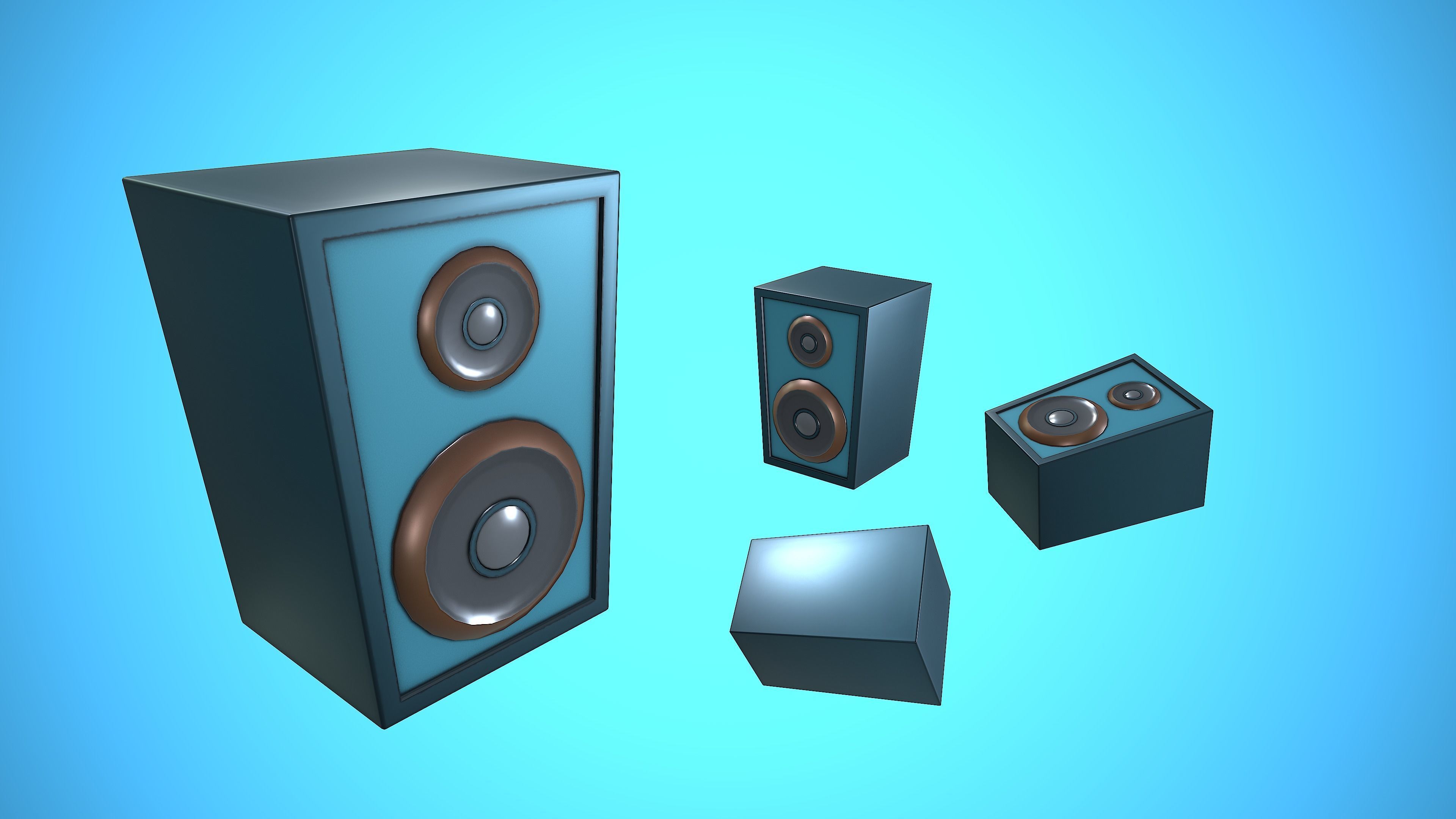 SPEAKER CARTOON STYLIZED Low-poly 3D model_3