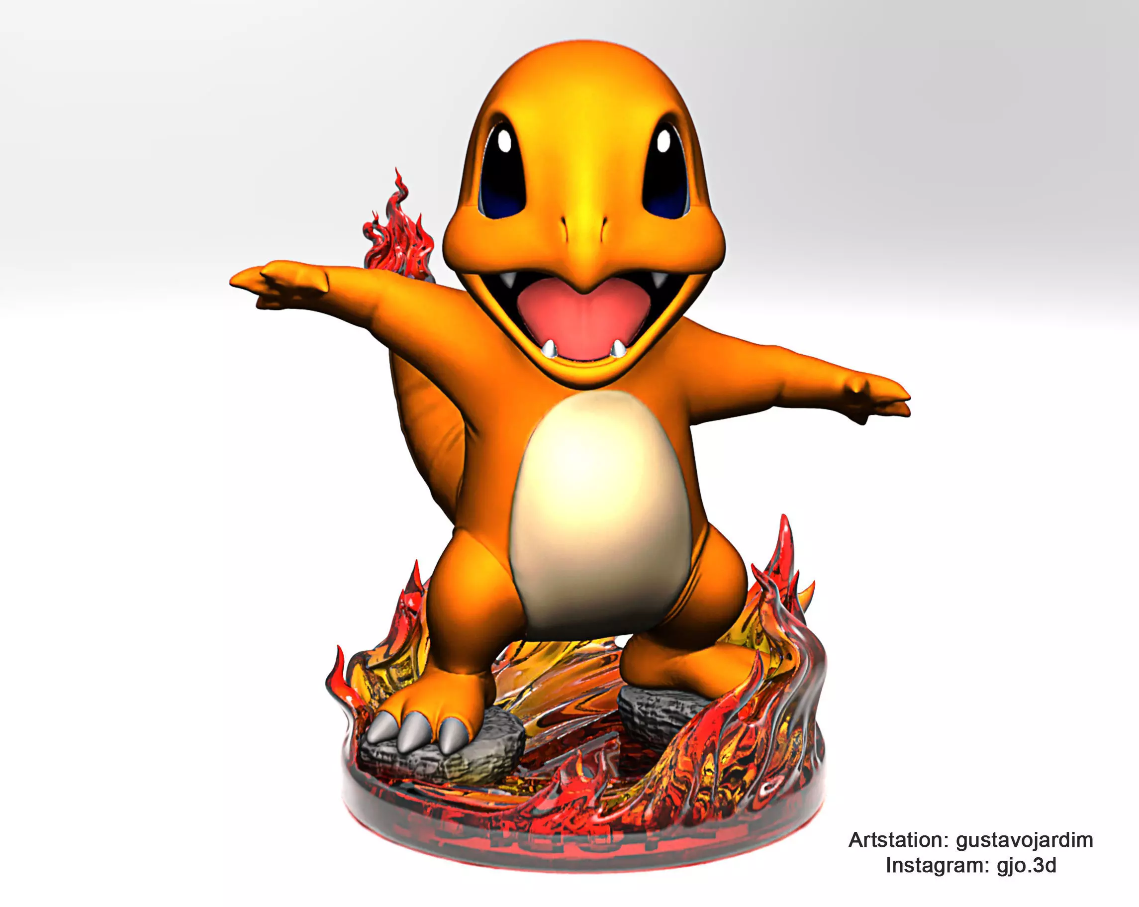 Pokemon Charmander premium STL 3D print model_0