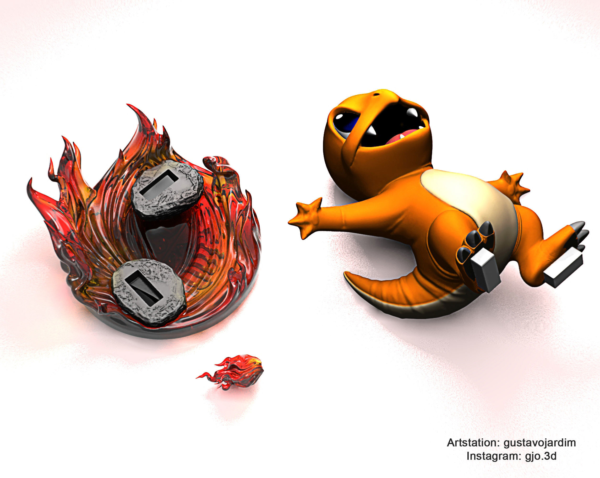Pokemon Charmander premium STL 3D print model_6
