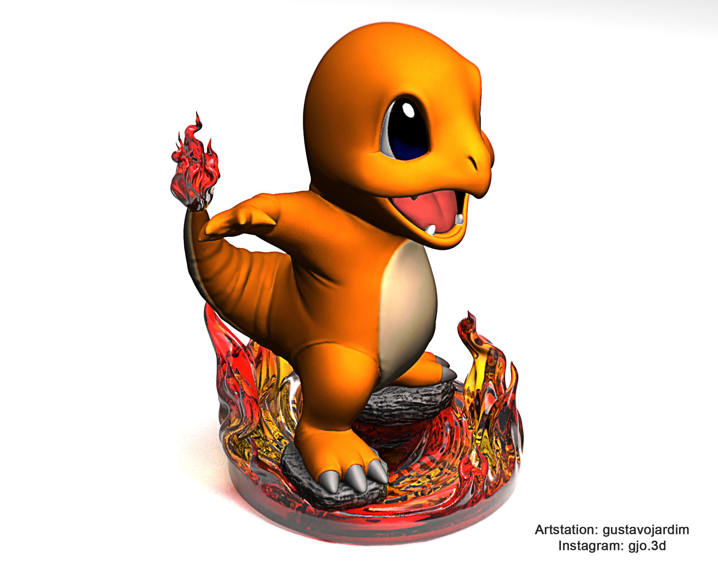 Pokemon Charmander premium STL 3D print model_2