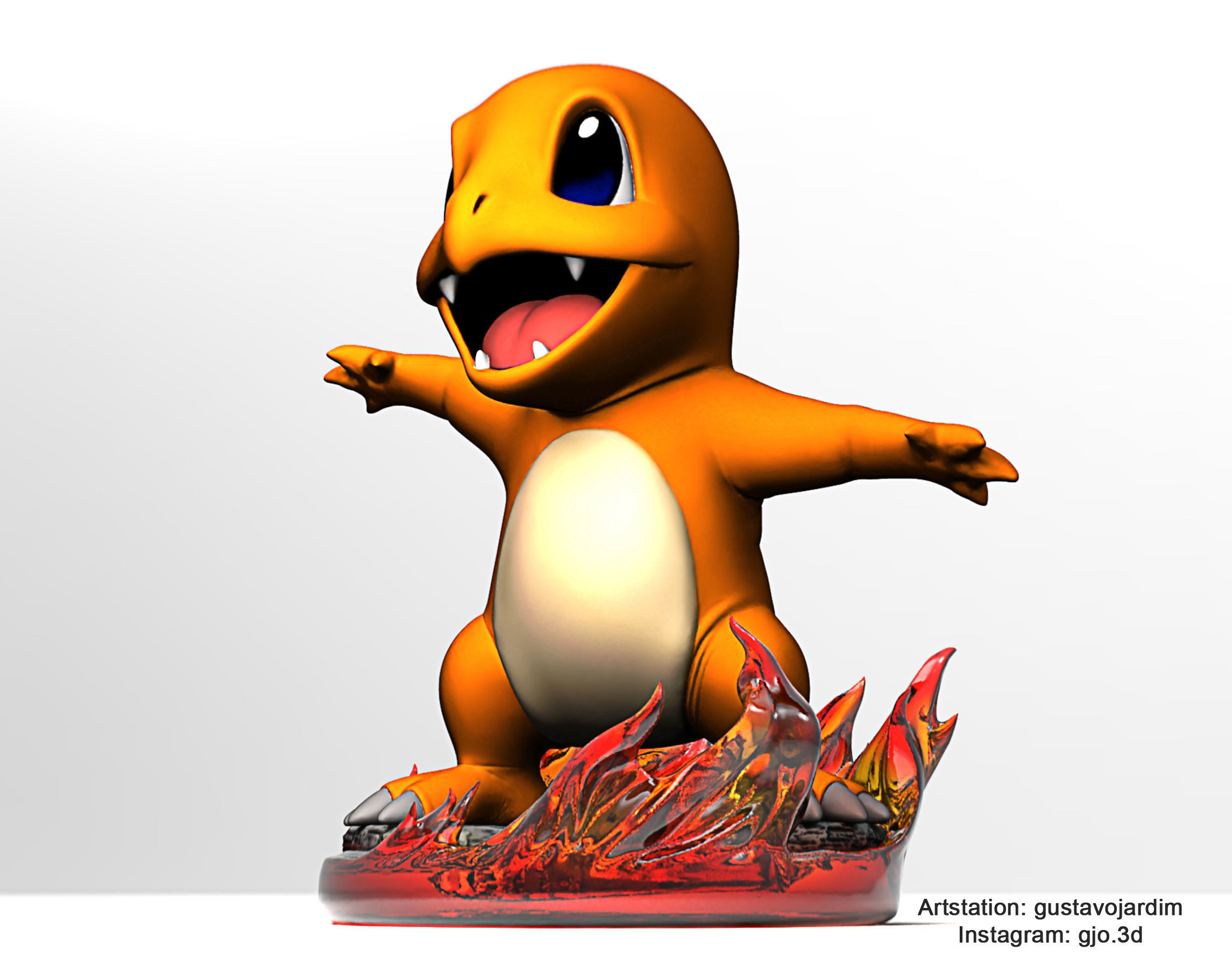 Pokemon Charmander premium STL 3D print model_5