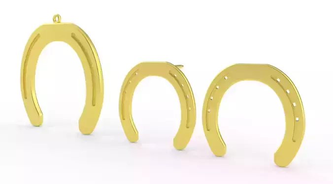 Hoof Pendant and Earings  3D Model Collection