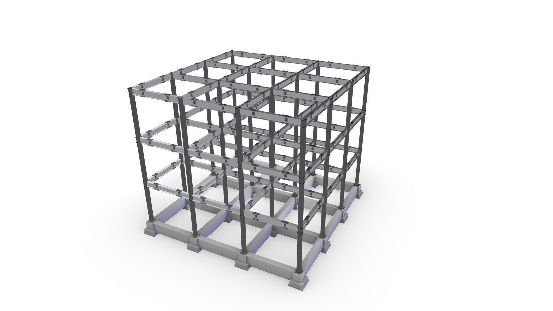 Steel Building 3D model_7