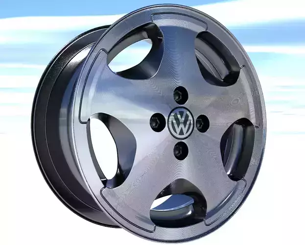 VW Golf Fire and Ice Alloy Rim Wheel - Hi Res 3D model