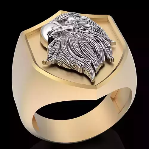 Eagle Man ring silver gold printable jewelry 3D model