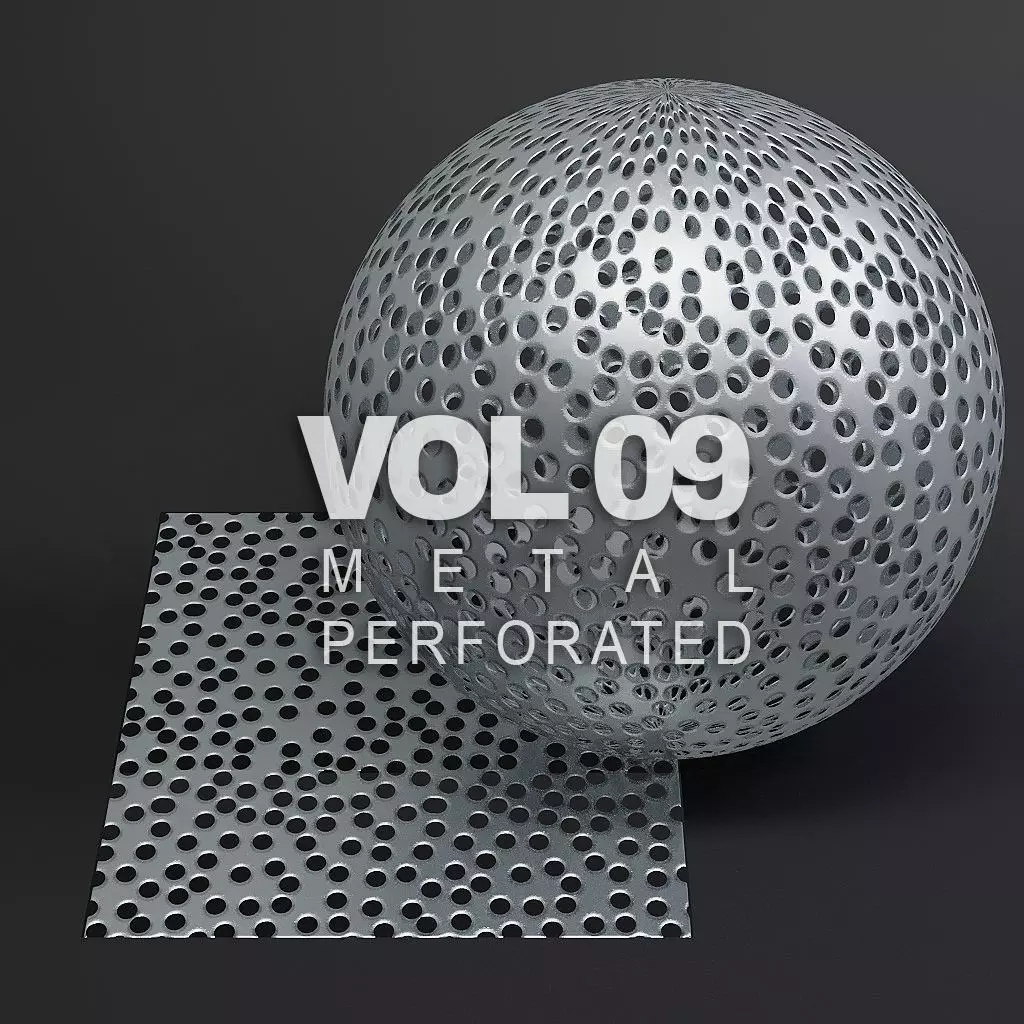 Metal vol09 Perforated 8K Seamless PBR Materials Texture_0