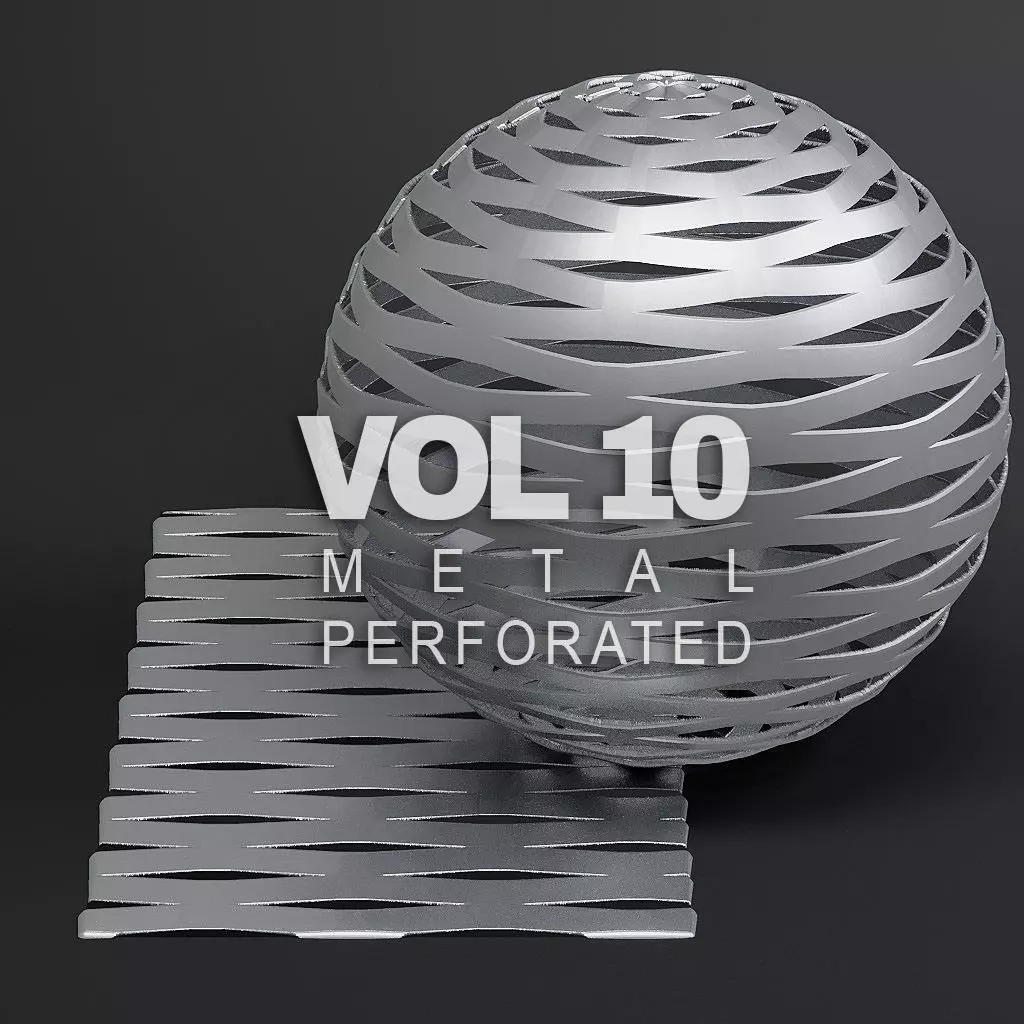Metal vol10 Perforated 8K Seamless PBR Materials Texture_0