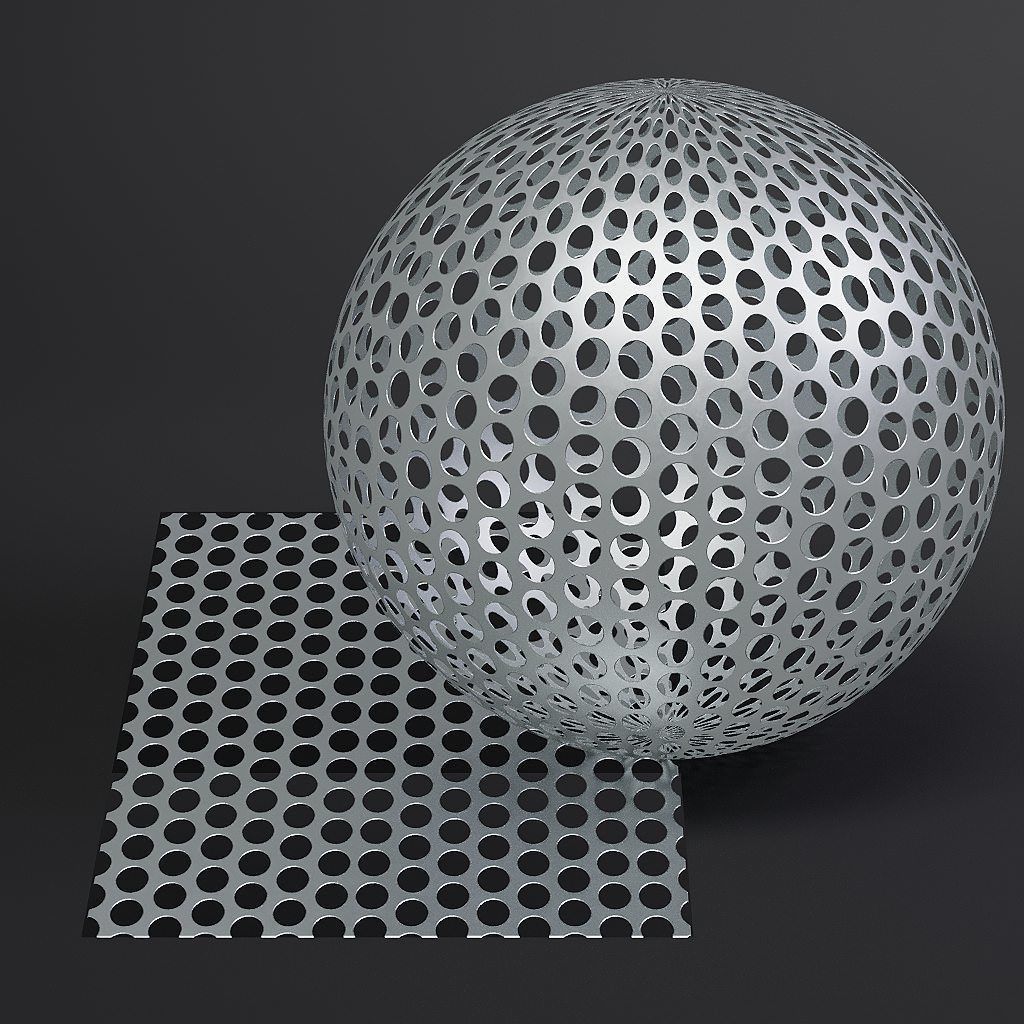 Metal vol10 Perforated 8K Seamless PBR Materials Texture_2