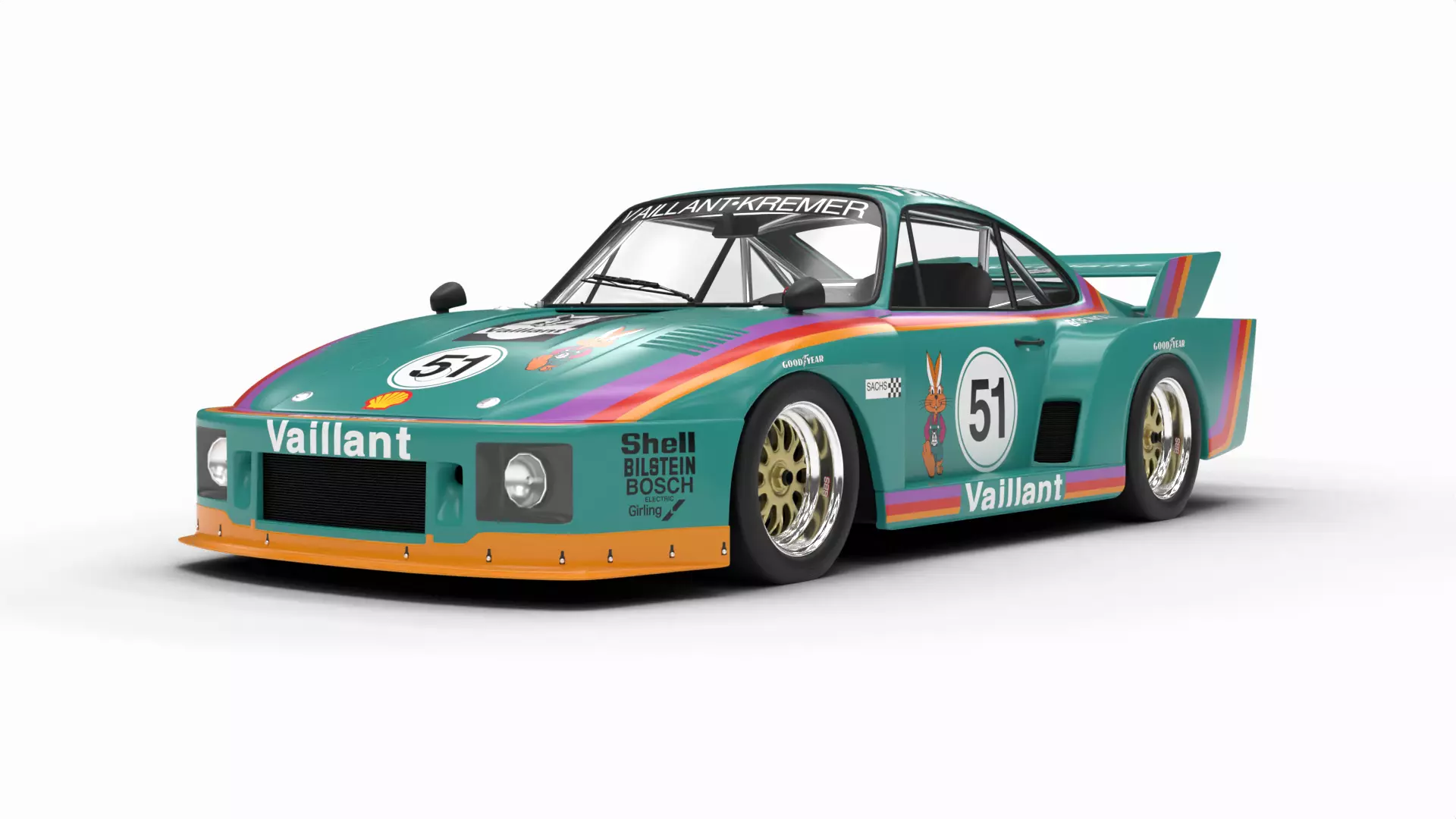 Porsche 935 K2 1977 Kremer Racing 3D model rigged | CGTrader