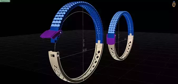 Bracelet Diamond  Gold 3d model