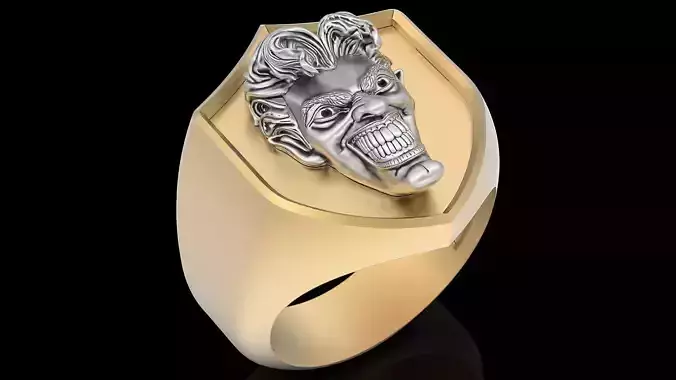 Joker ring silver gold printable jewelry 3D model